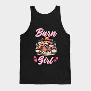 Barn Girl I Equestrian Pony Horse Fan Tank Top